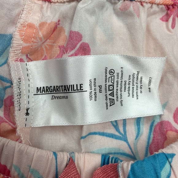 Margaritaville Dreams Hibiscus Floral Boyfriend Bootcut PJ Pants Tropical Pink - Picture 7 of 8